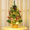 Small Mini Christmas Tree 22 Inch with Light,Tabletop Miniature Pine Christmas Tree with Hanging Ornaments, Battery Operated Artificial Xmas Tree, Best DIY Christmas Holiday Party Decorations